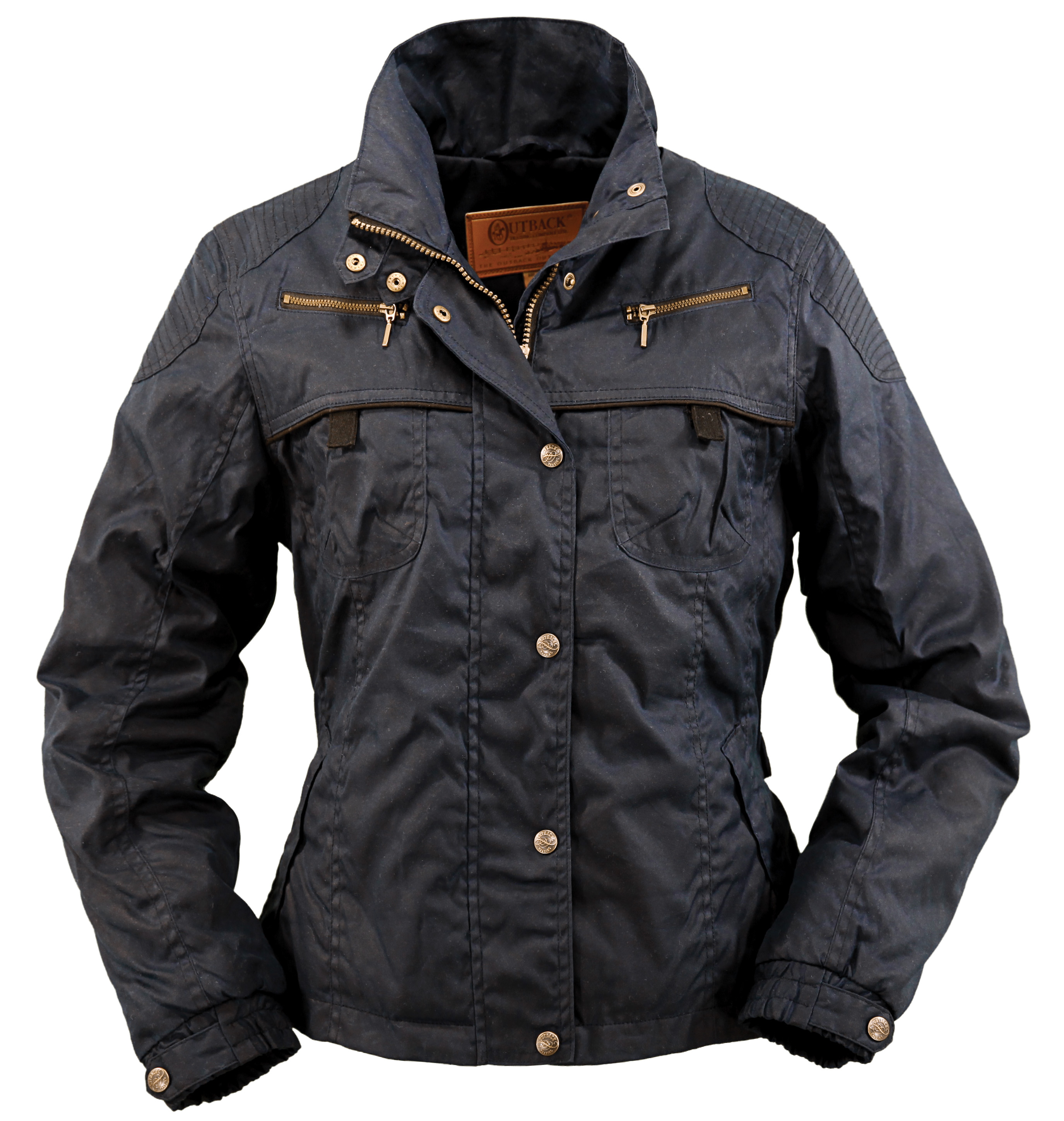 Outback Trading Co Sheilas Delight Womens Jacket Navy Cotton Blend Oilskin eBay