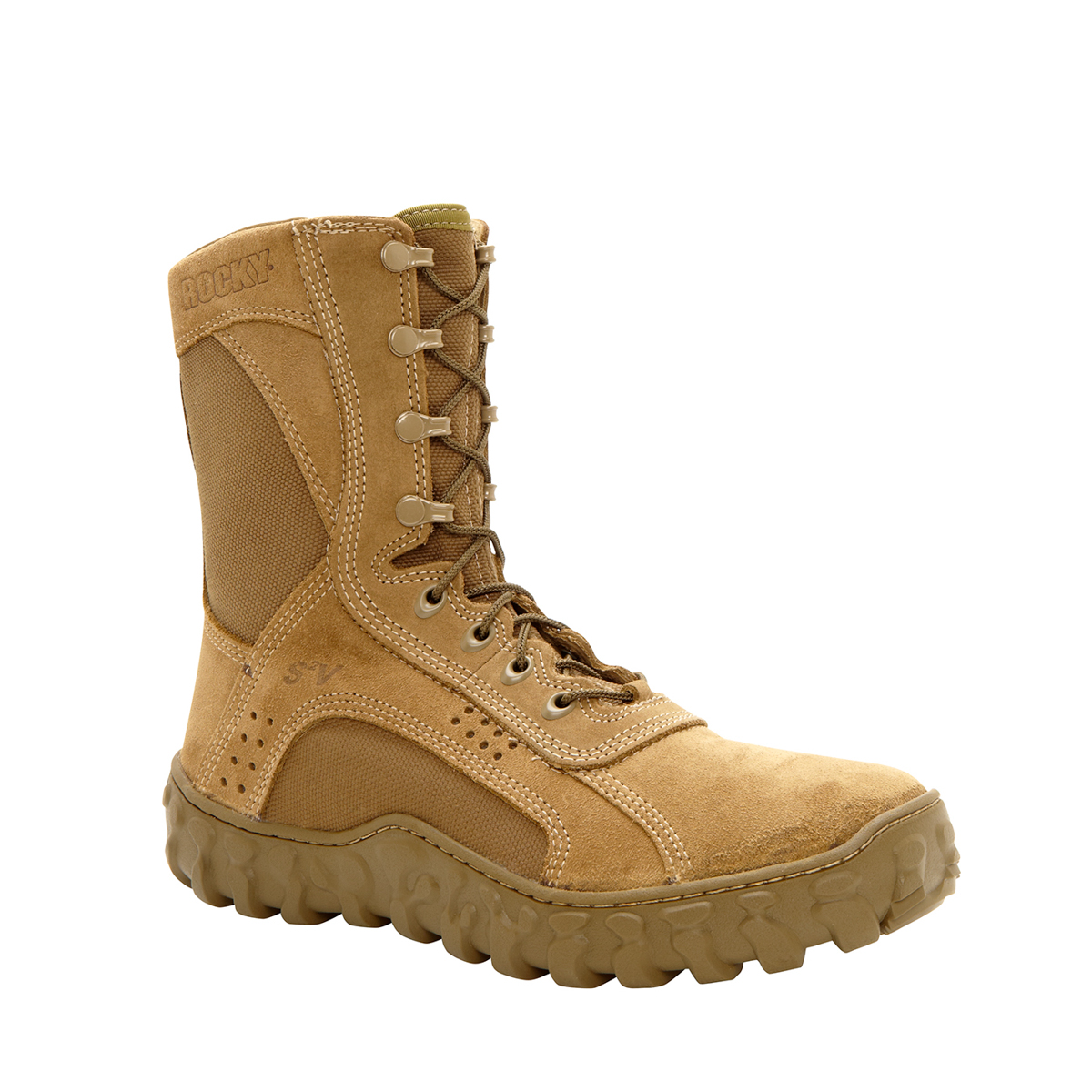 Rocky S2V Mens Coyote Brown Leather Dry Combat Tactical Military Boot