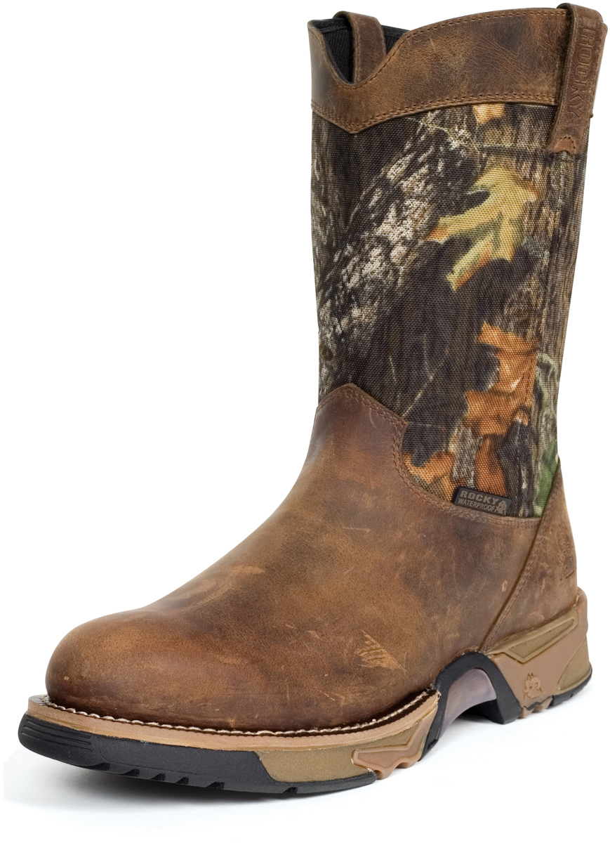 camo cowboy boots rocky mens brown leather aztec waterproof camo pull on camo cowboy boots rocky mens brown leather aztec waterproof camo pull on
