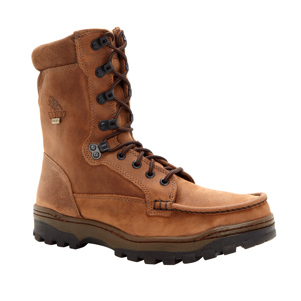 Rocky Outback Mens Light Brown Leather 8in Goretex Hiking Boots