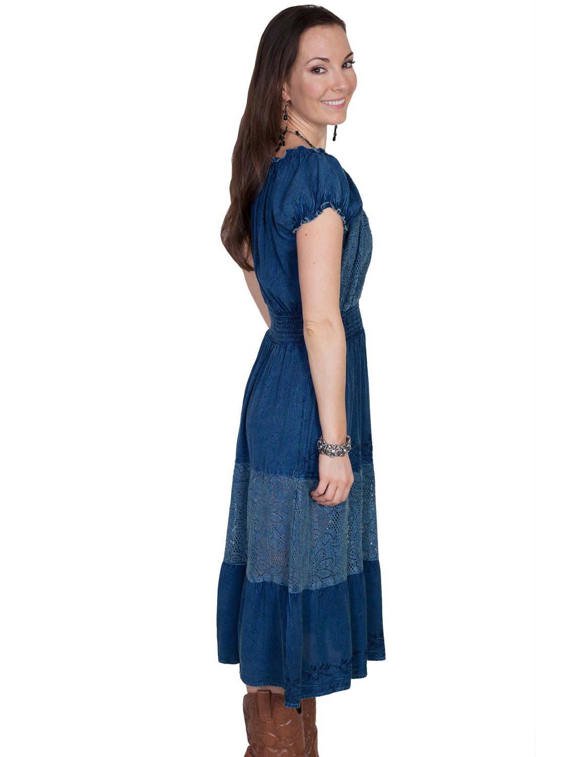 Scully Honey Creek Womens Blue Cotton Blend CAP Sleeve Sundress eBay