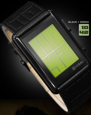Stencil Black watch with Green LCD