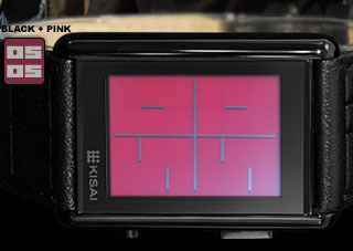 Black watch with pink LCD