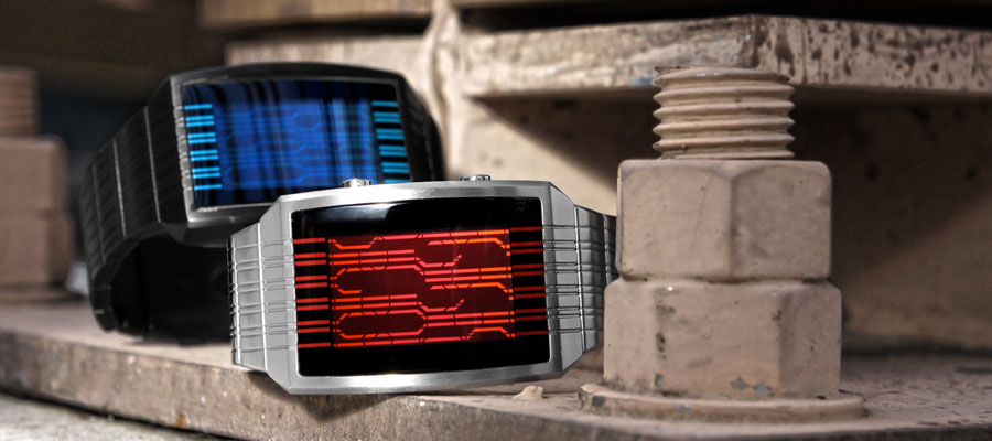 Online LCD watch Red and Blue