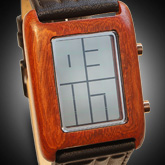 Stencil Wood Lcd Watches