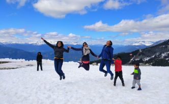 Jumping high on top of Whistler mountain :-)