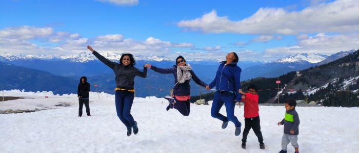 Jumping high on top of Whistler mountain :-)