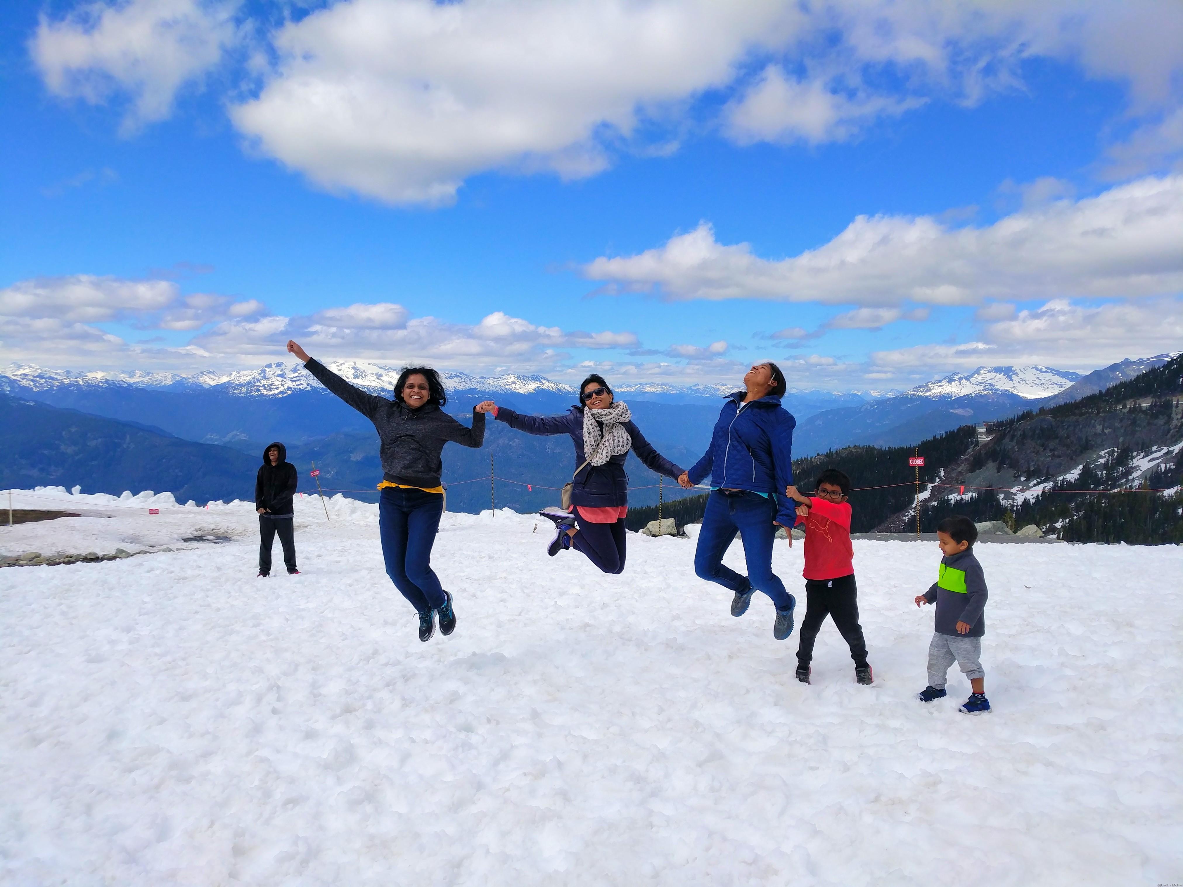 Jumping high on top of Whistler mountain :-)