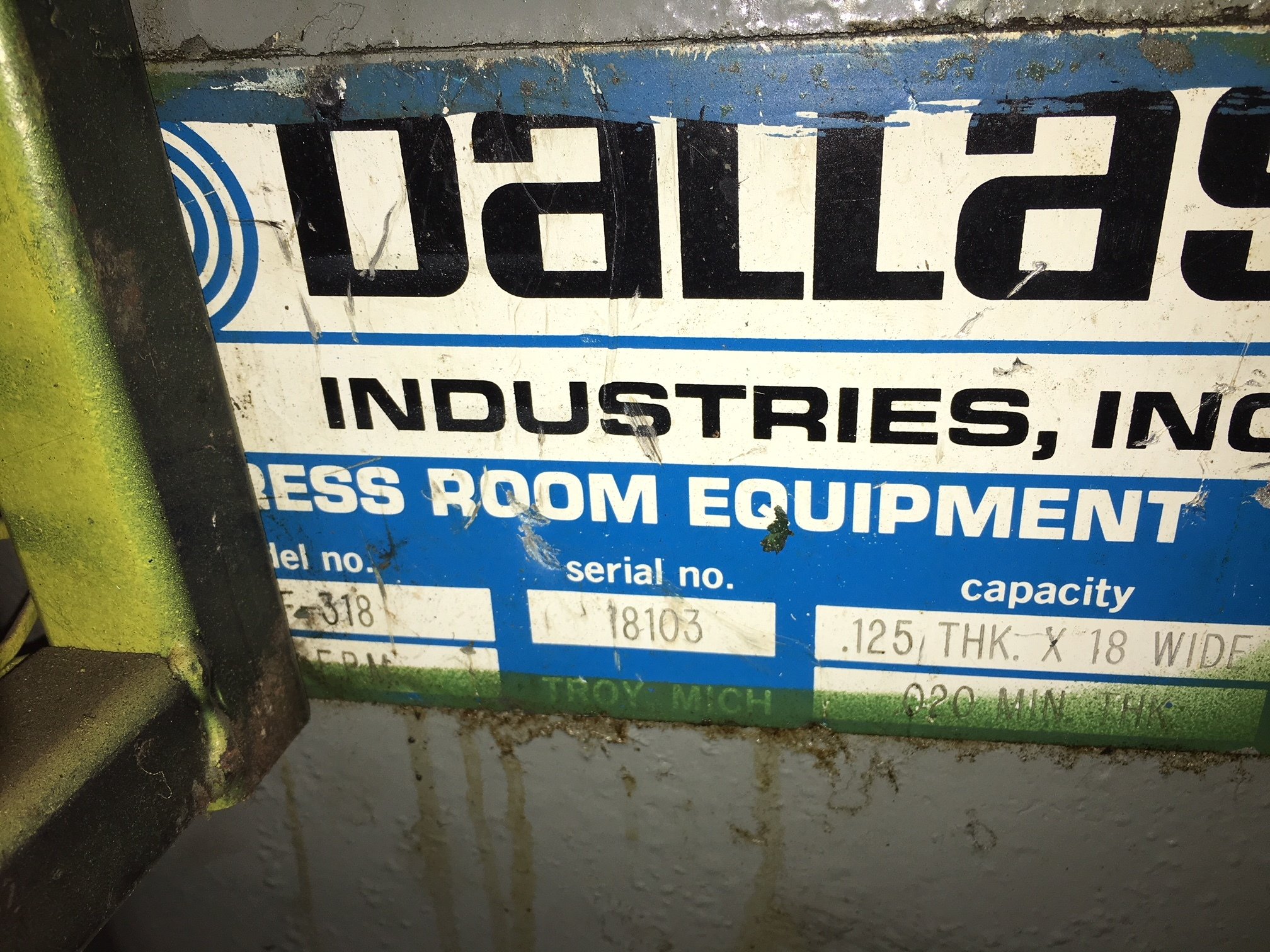 18″ Wide Dallas Industries Press Mount Servo Feeder For Sale 18InchWideDallasIndServoFeederFS