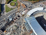 Underground worksites by stadium