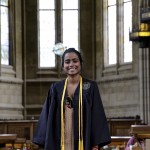 Photo of Sneja Indrajit in Suzzallo Library.