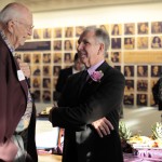 William H. Gates Sr., left, and UW President Michael Young at the Washington Commons opening.