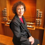 Music Professor Carole Terry at the Littlefield organ.