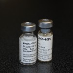 Photo of two vials of RV 144 vaccine tested against HIV
