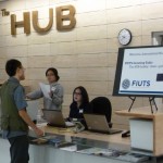 The new HUB reception desk.