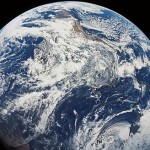 The first image of Earth taken by the crew of Apollo 8.