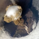 The 2009 eruption of Sarychev Peak in the Kuril Islands.