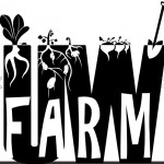 Letters UW and Farm with plants growing
