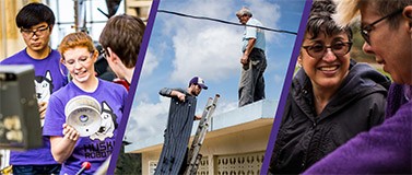 Collage of scenes from UW immersive stories.