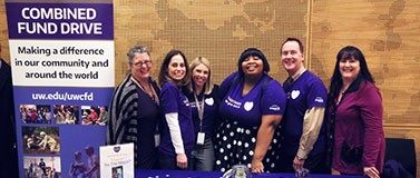 Volunteers at a combined fund drive event