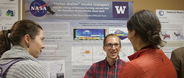 Poster sessions and informal discussions are part of the Program on Climate Change’s annual graduate climate conference, shown here, and its summer institute.Jennifer Hsiao/University of Washington