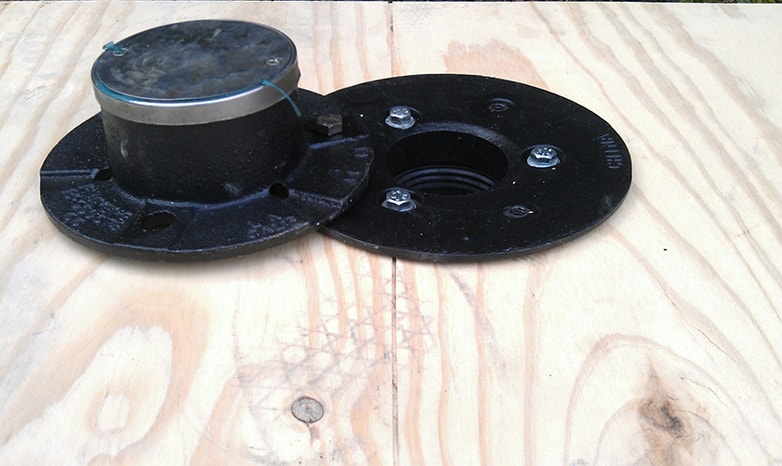 New Shower Drain On Slab New top and bottom drain pieces on wood subfloor