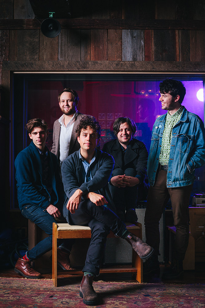 The Domestics (Brad Norton, Kyle Moderhak, Michael Finn, Leo London, Matt Moore) photographed at Flora Recording & Playback for 1859 Magazine.