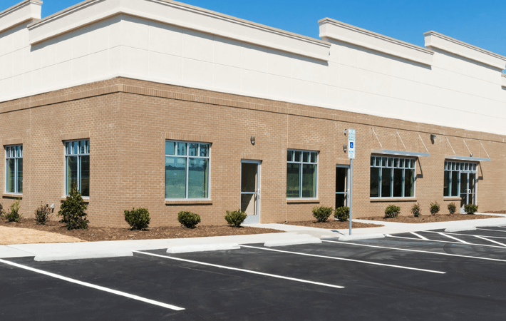 Office building parking lot