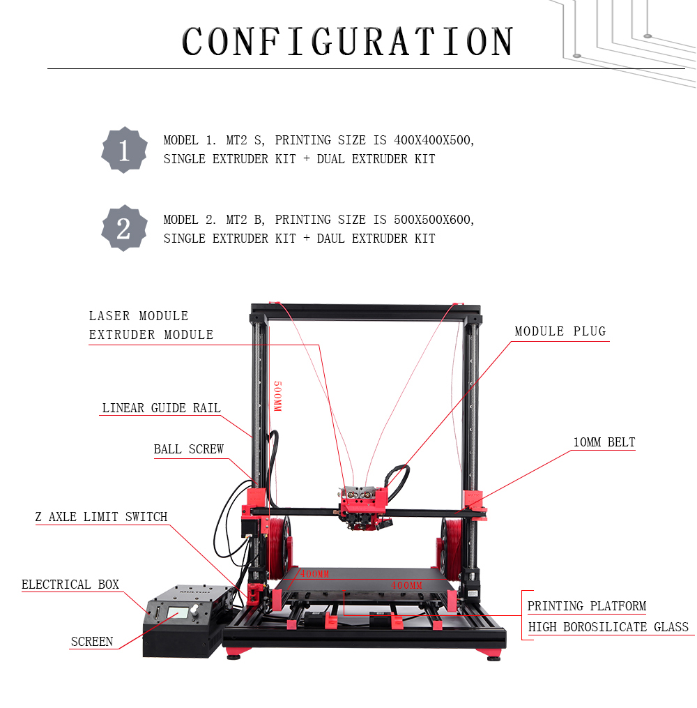 Multoo MT2 Large 3D Printer