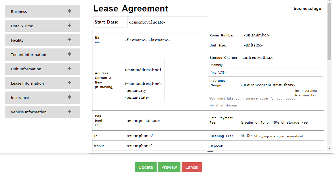 Customized Agreement