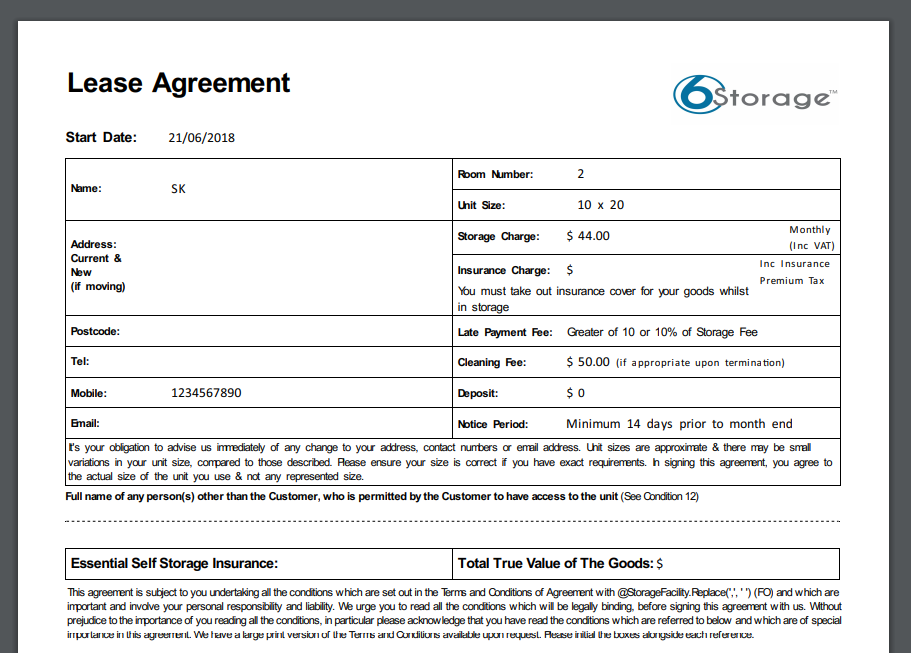 Customized Agreement