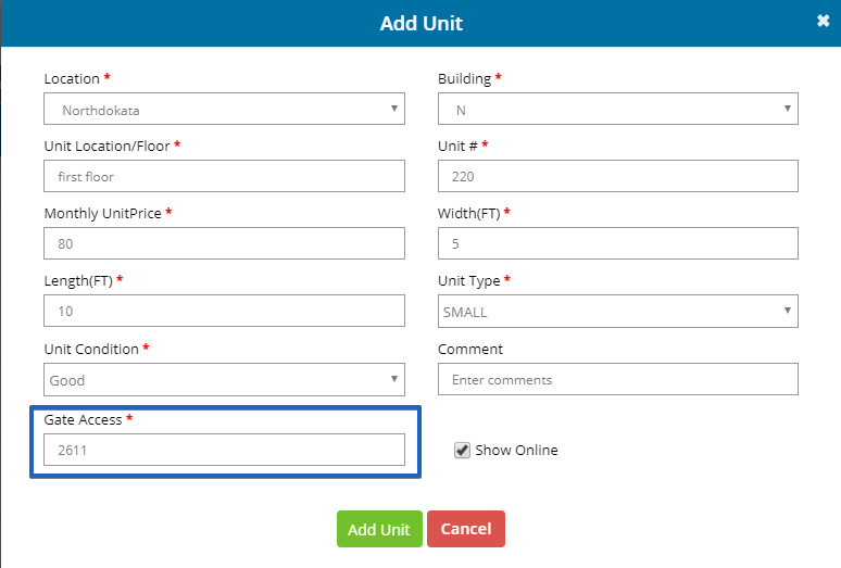 Unit Based Gate Code