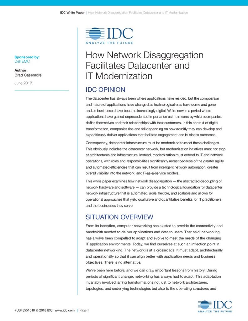 Download How Network Disaggregation Facilitates Datacenter and IT