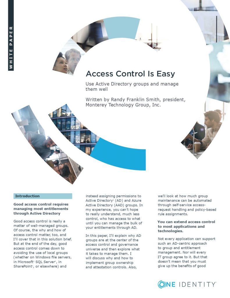 Download Access Control Is Easy Use Active Directory Groups And Manage Them Well Whitepaper Techdemand