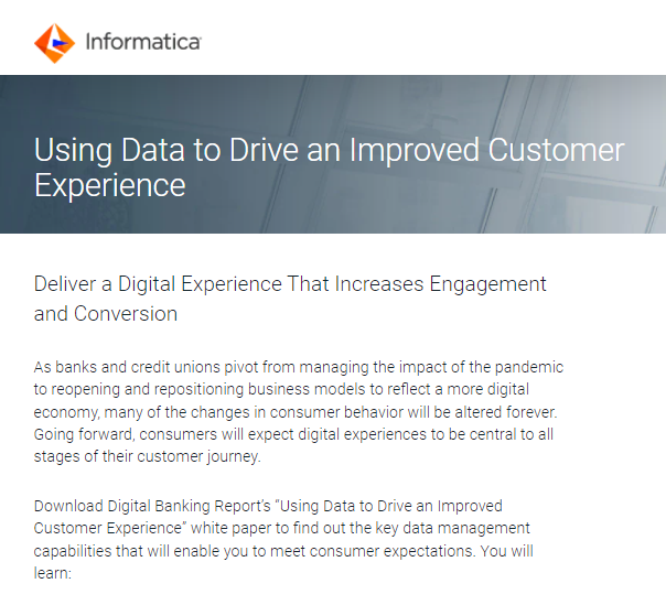 Using Data to Drive an Improved Customer Experience