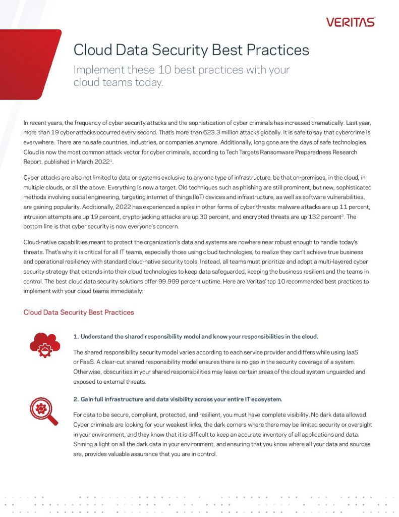 Download Implement 10 Cloud Data Security Best Practices Whitepaper