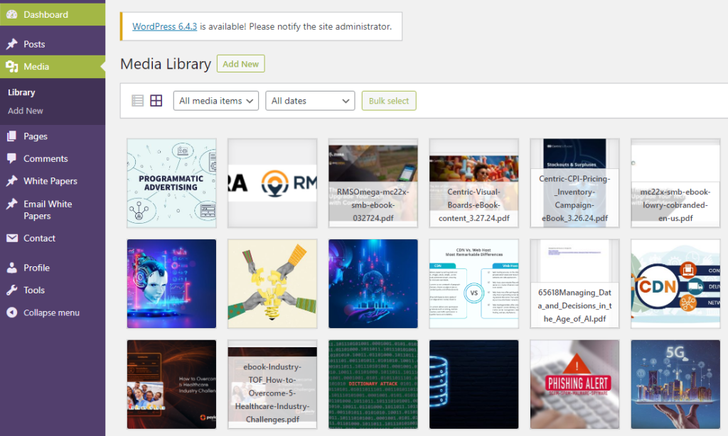 uploading and organizing media