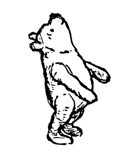 Winnie-the-Pooh bear looking upwards