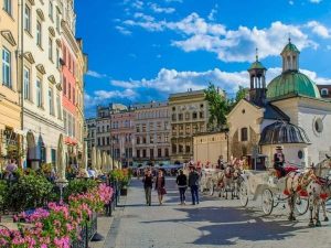 building in krakow on sunny day