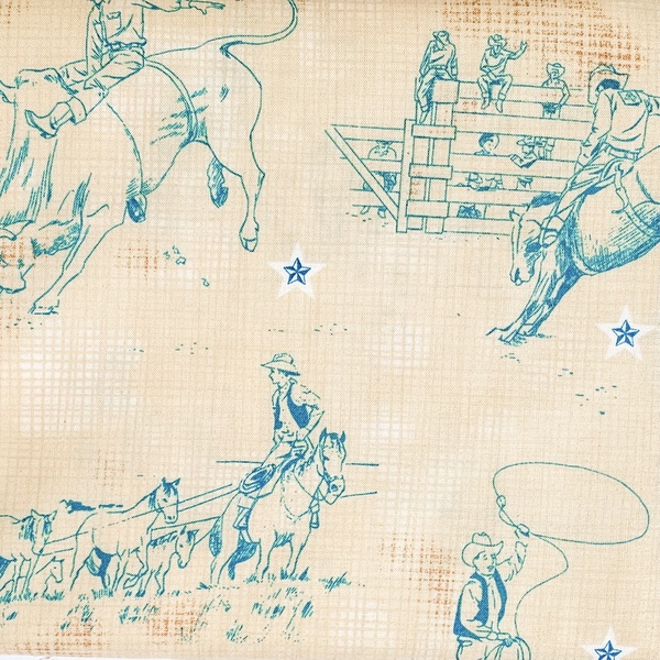 Fabric- Roping and Riding Blue 