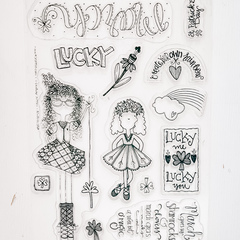 March Calendar Girl Stamp 6x8