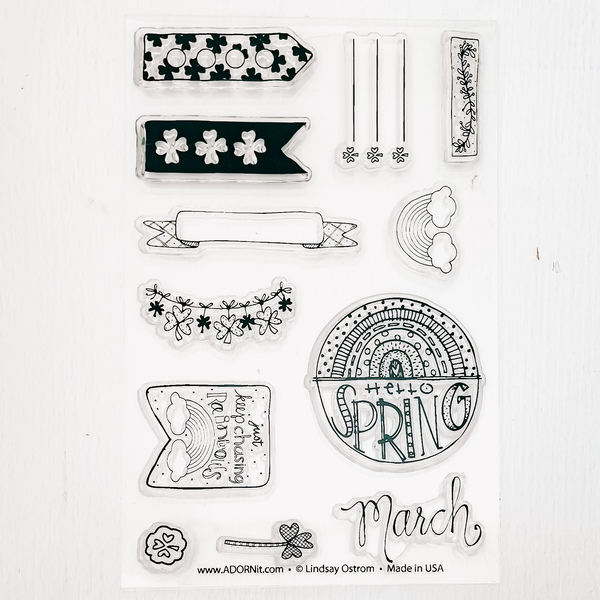 March Calendar Girl Stamp - Add On 4x6