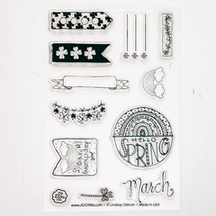 March Calendar Girl Stamp - Add On 4x6