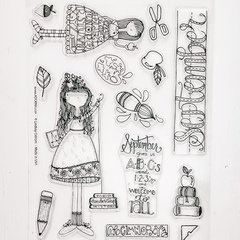 September Calendar Girl Stamp 6x8
