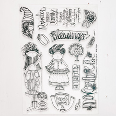 November Calendar Girl Stamp 6x8