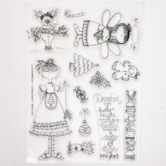 December Calendar Girl Stamp 6x8