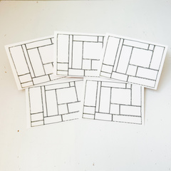 Grey Scale Collage Elements Greeting Cards (5) 5x7