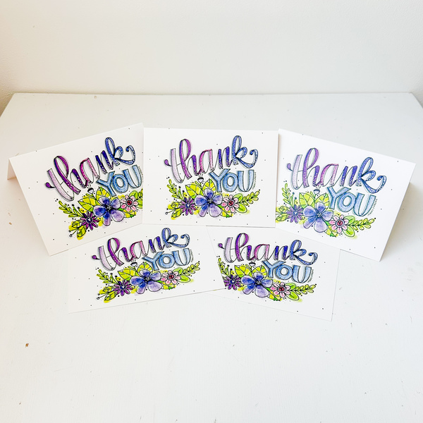 Lilac Thank You Greeting Cards (5) 5x7