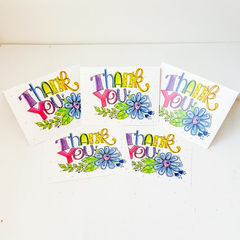 Rainbow Thank You Greeting Cards (5) 5x7