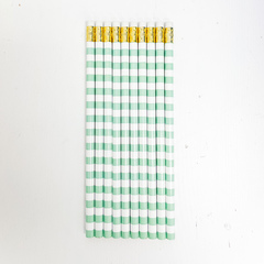 Mint Green Striped Pencil Pack of 10